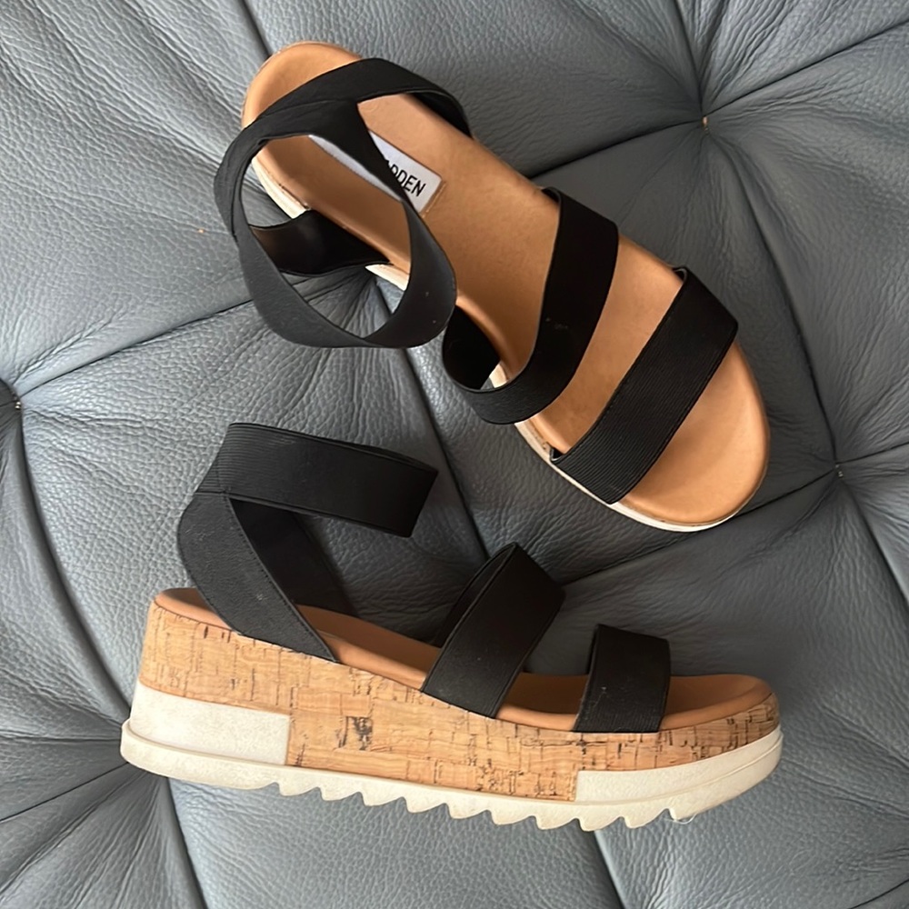 Steve Madden Bandi Elastic Platform Sandals Size 8.5 - Picture 3 of 4